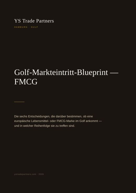 Golf-Markteintritt-Blueprint — FMCG