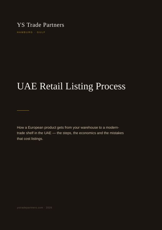 UAE Retail Listing Process