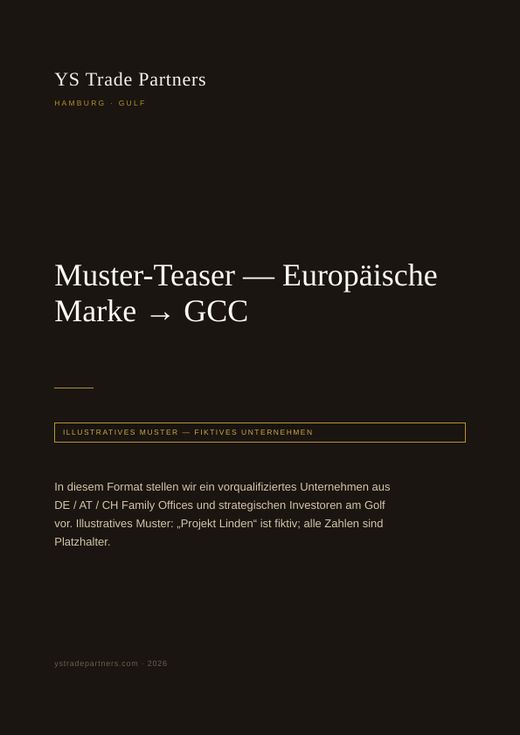 Muster-Teaser — Europäische Marke → GCC
